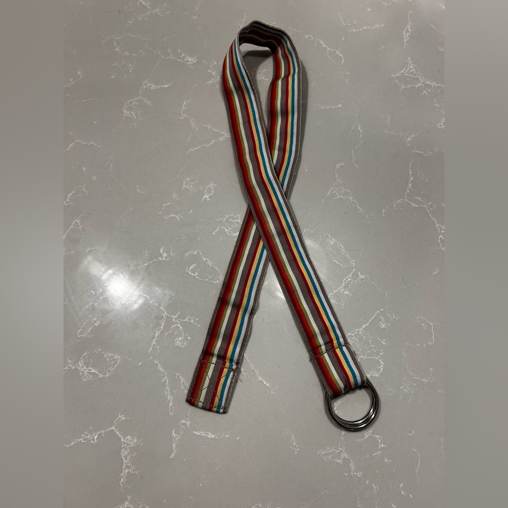 Retro Colorful Stripes Belt | Y2K Streetwear Style, Colorful Stripe Canvas Belt